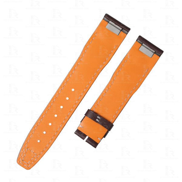 bespoke quick release strap for IWC 20mm 21mm with orange lining bespoke quick release strap for IWC 20mm 21mm with orange lining