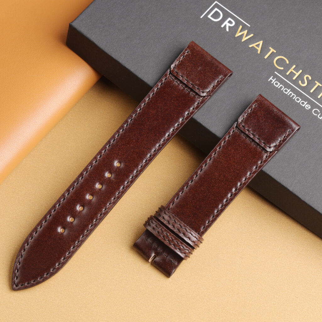 Custom handmade shell cordovan fagliano leather watch strap for Jaeger-LeCoultre Reverso from drwatchstrap