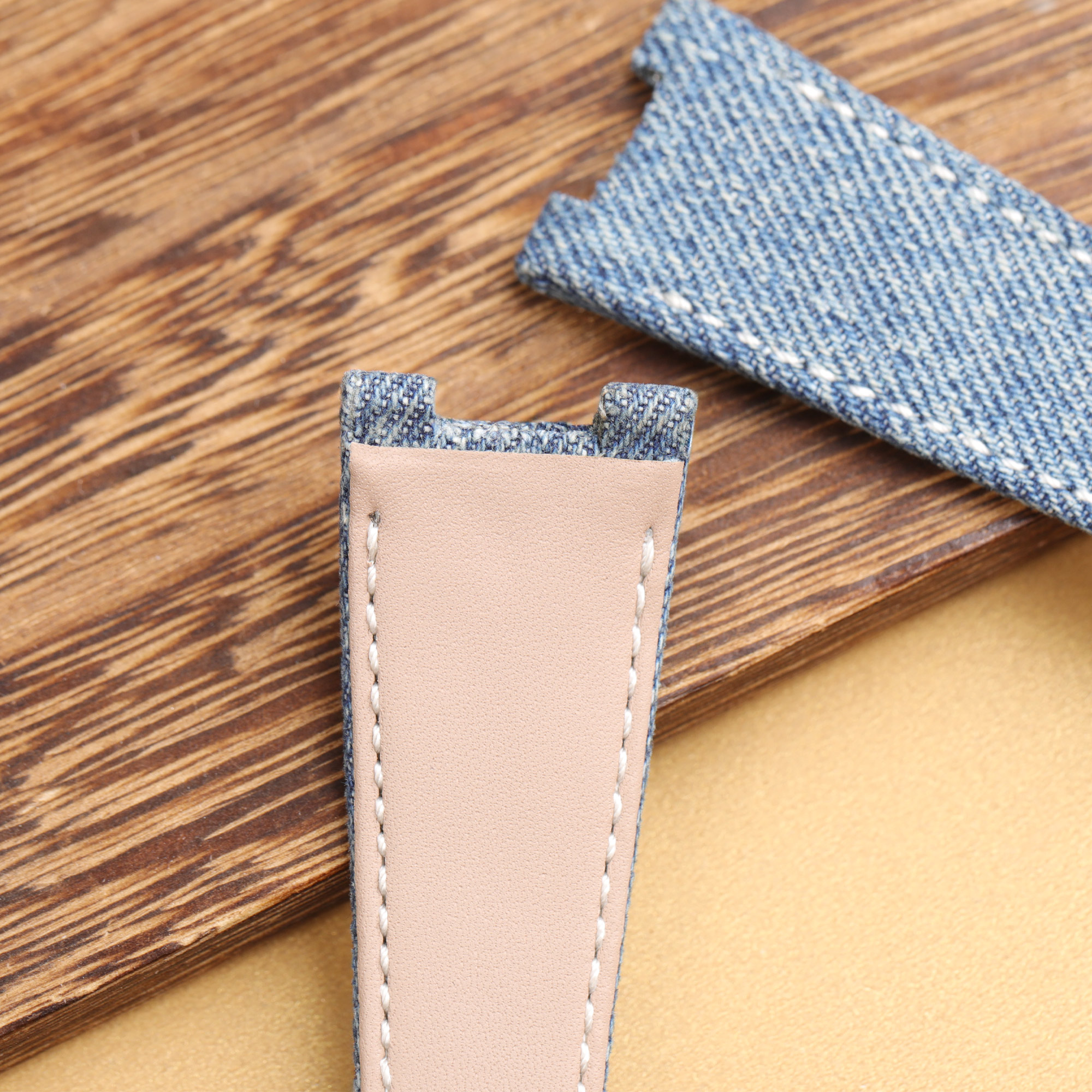 adpter of custom handmade jeans Denim strap for patek philippe Nautilus