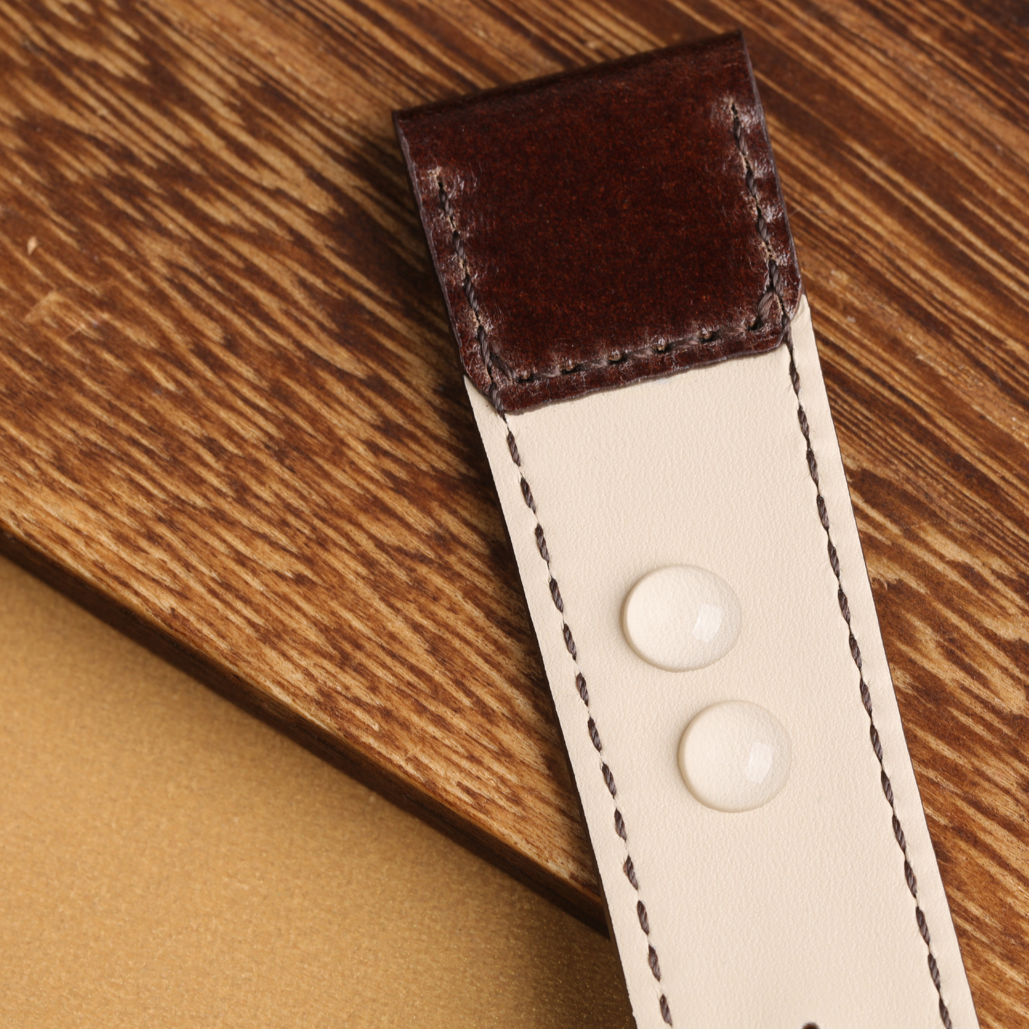 custom handmade shell cordovan leather watch strap for Reverso drwatchstrap - water proof lining