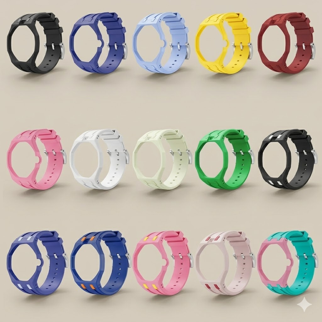 Bioceramic & Silicone case strap in 15 colors for Audemars Piguet x Swatch Royal Pop