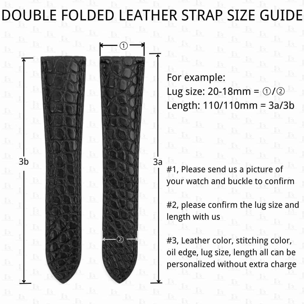 How to measure Cartier double folded leather strap size guide