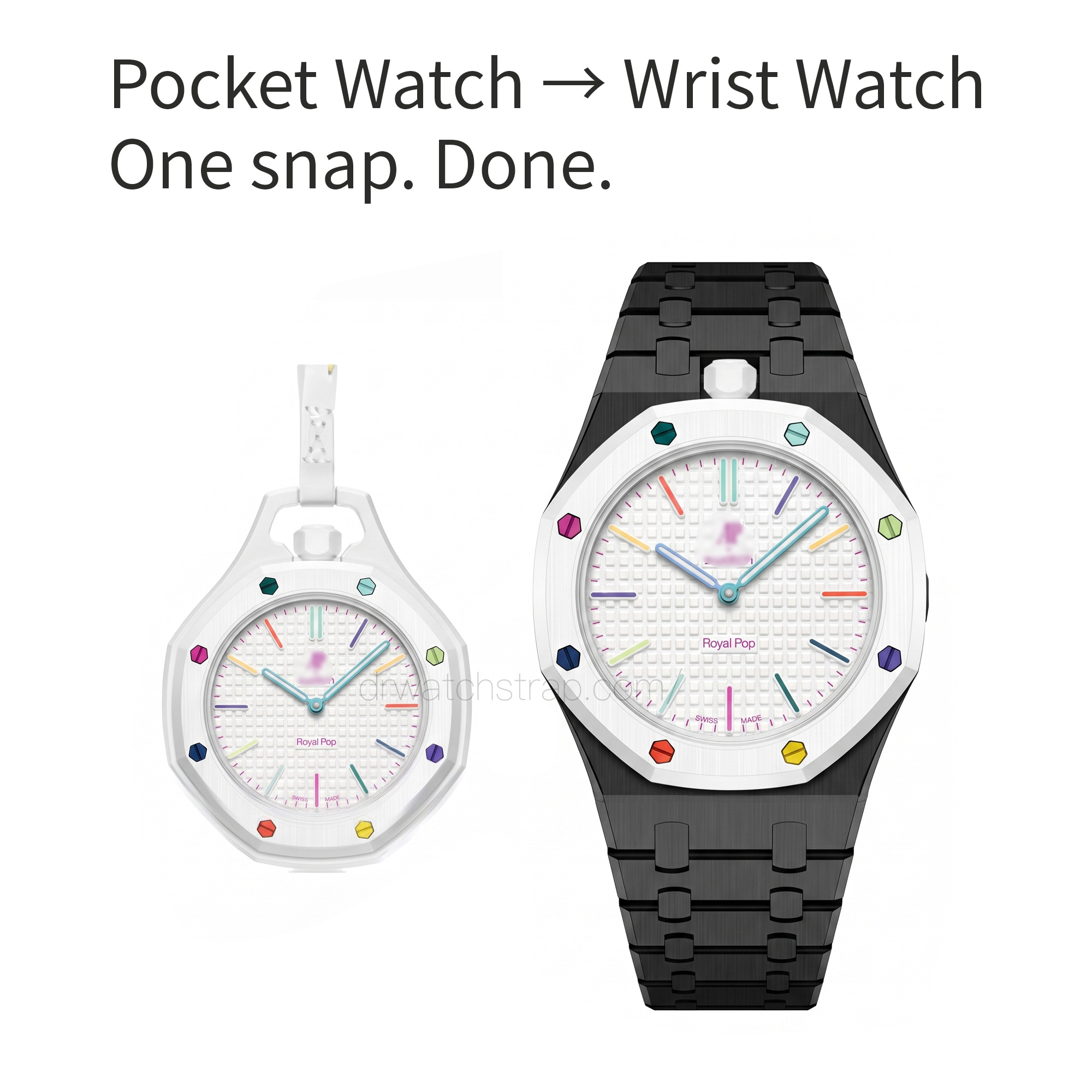 black bracelet for AP swatch royal pop