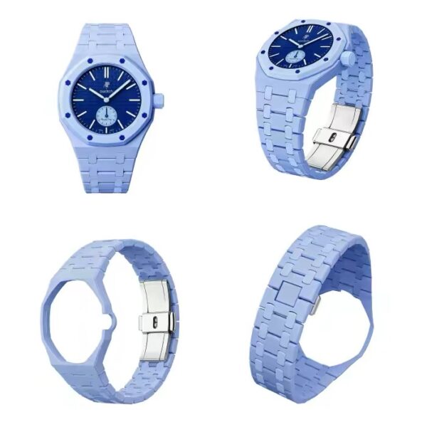 blue bioceramic case and strap for swatch ap royal pop 3 o'clock blue bioceramic case and strap for swatch ap royal pop 3 o'clock