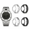 stainless steel strap for ap swatch royal oak in silver black (1) stainless steel strap for ap swatch royal oak in silver black (1)