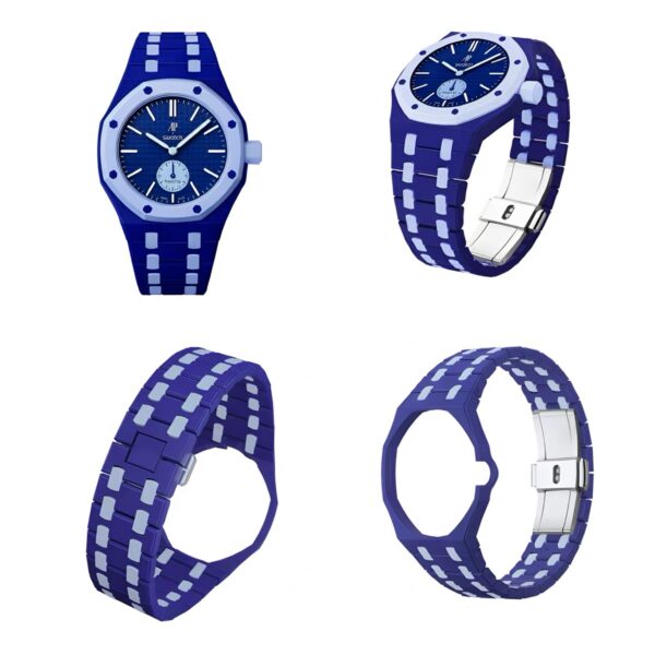 two tone blue wrist watch band for ap swatch royal pop 3 o'clock (1) two tone blue wrist watch band for ap swatch royal pop 3 o'clock (1)