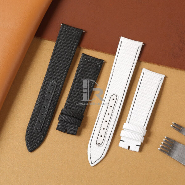 rubber material strap for JLC Master Control with curved end black and white color (2) rubber material strap for JLC Master Control with curved end black and white color (2)