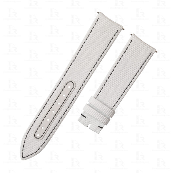 rubber material strap for JLC Master Control with curved end in white rubber material strap for JLC Master Control with curved end in white