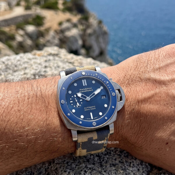 Custom OEM Camouflage watch bands for Panerai Submersible for sale on wrist Custom OEM Camouflage watch bands for Panerai Submersible for sale on wrist