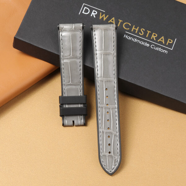 Custom Alligator Watch Strap Quick Release with Rubber Lining 20mm 21mm 22mm (1) Custom Alligator Watch Strap Quick Release with Rubber Lining 20mm 21mm 22mm (1)