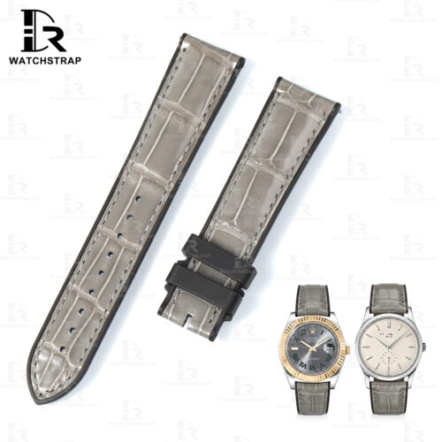Custom Alligator Watch Strap Quick Release with Rubber Lining 20mm 21mm 22mm (3) Custom Alligator Watch Strap Quick Release with Rubber Lining 20mm 21mm 22mm