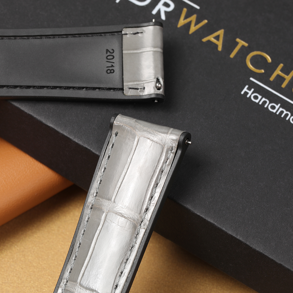 Genuine Alligator Watch Band Quick Release with Rubber Lining 20mm 21mm 22mm