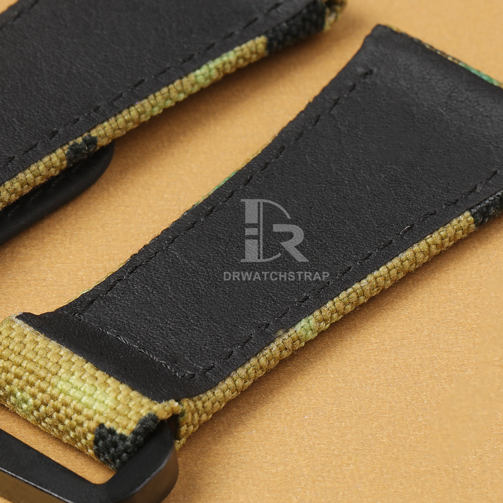 best aftermarket camouflage velcro strap for Panerai Luminor Due Quaranta - Black Lining