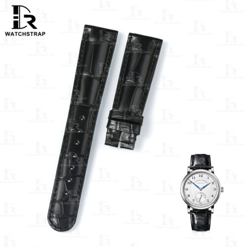 replacement balck leather strap for a Lange Sohne watch 1815 saxonia Lange 1