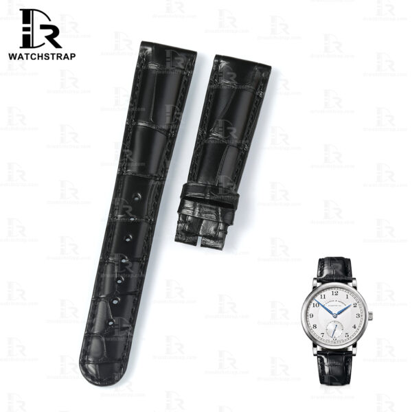 replacement balck leather strap for a Lange Sohne watch 1815 saxonia Lange 1